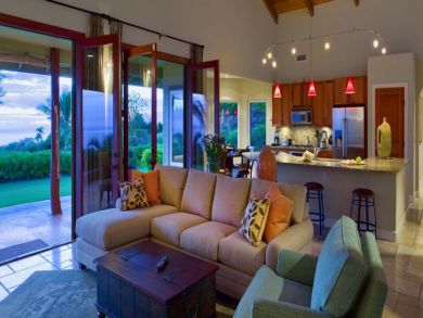 Open Plan Living Area WIth Doors to Lanai